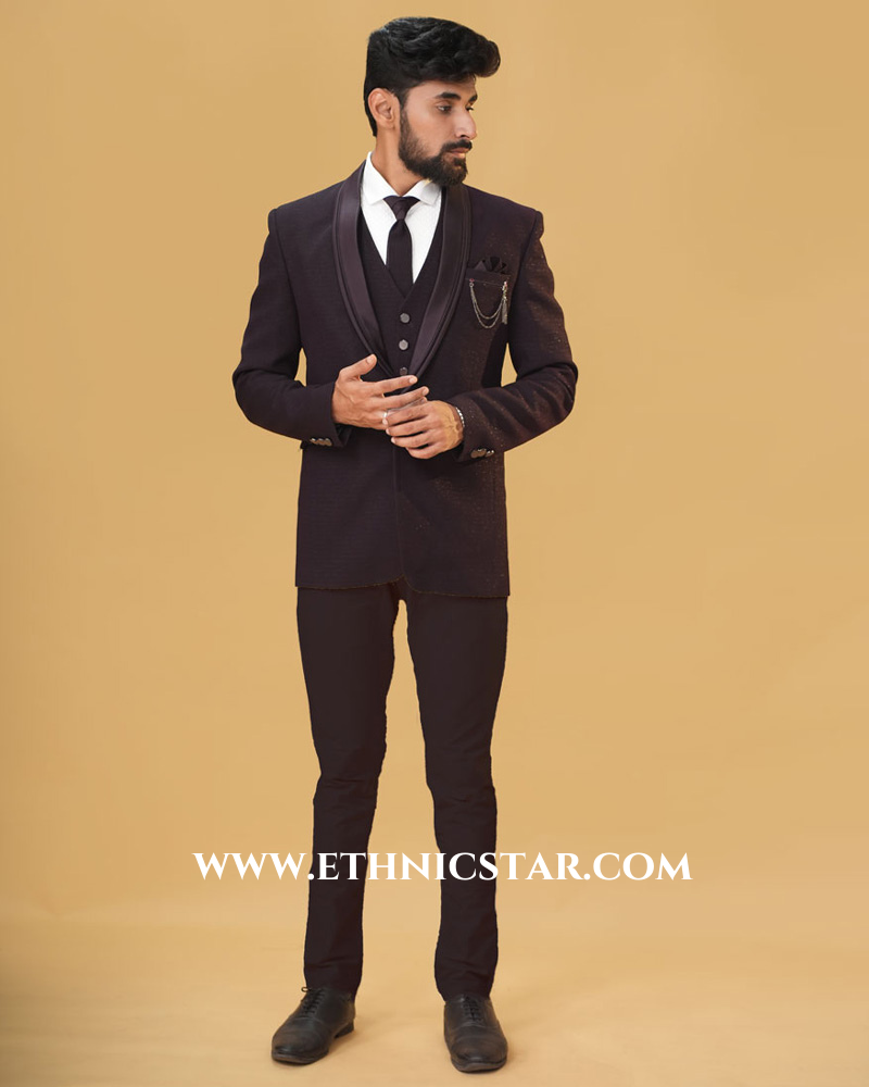 Reception Wear Wine Imported Coat Suit